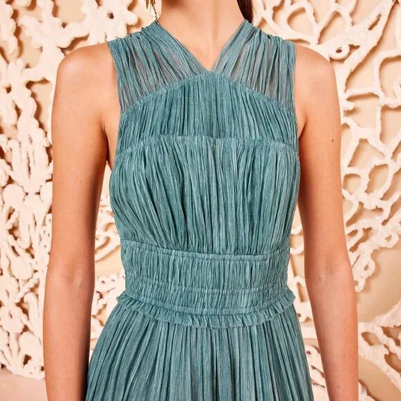 Ulla Johnson Freesia Maxi Gown in Kelp (Blue-Green) in Pristine Condition - Picture 2 of 9